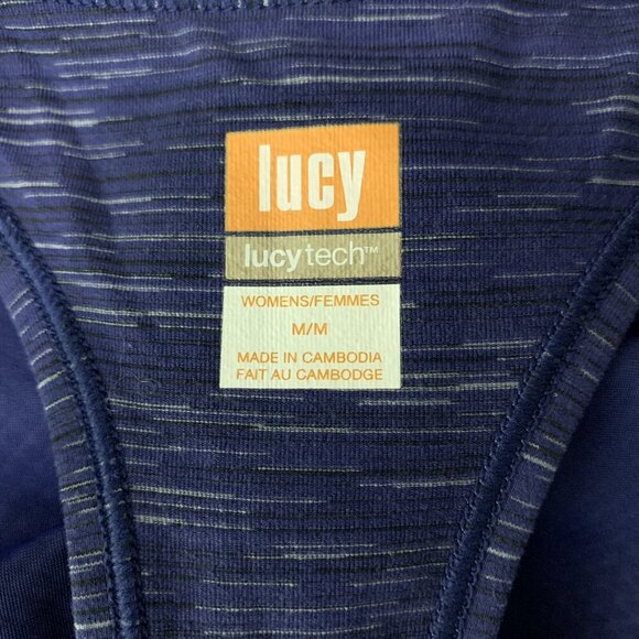 Lucy Tech Navy Blue Active Tank Adjustable Drawstring Hem Medium - Picture 6 of 8